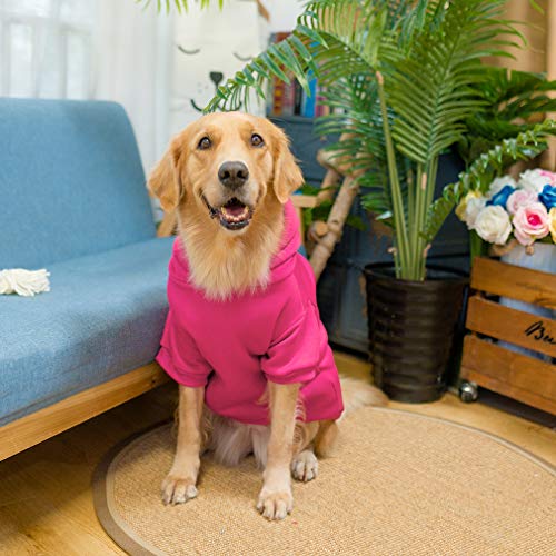 Dog Hoodie for Large Medium Small Dogs (Deep Pink / X-Large)