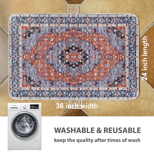 4PACK Washable Pee Pads for Dogs (24x36 Inch (Pack of 4) / Red/Floral)