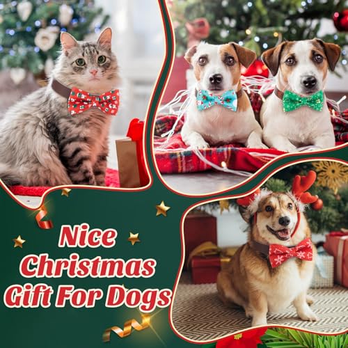 50 Pcs Christmas Dog Bow Ties Bulk (Christmas)