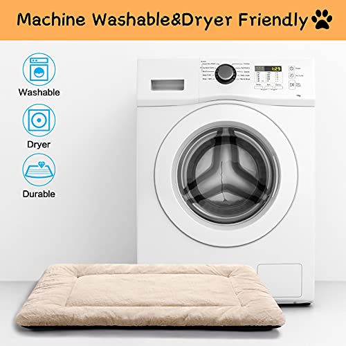 Dog Crate Pad Washable Dog Bed for Crate Large Cozy Mat 48 (48.0"L x 30.0"W x 1.0"Th / cream)