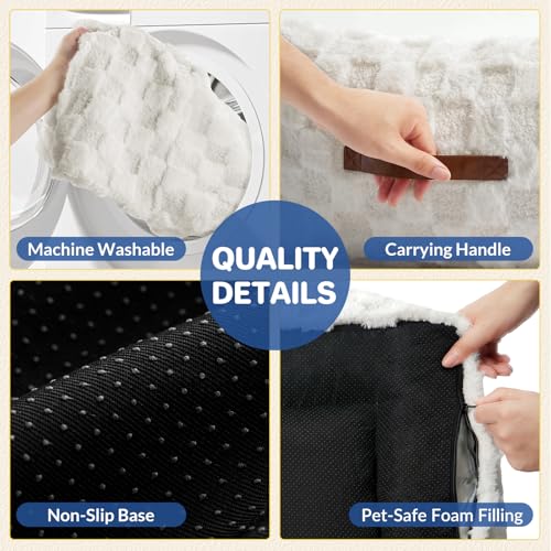 Cat Bed Cats Couch for Puppy and Kitten (White / 26x20x10")