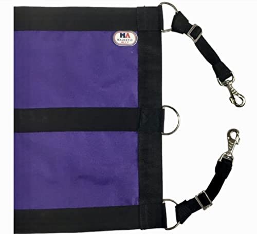 1200D 29"x19" Horse Stall Guard with Replaceable and Adjustable Length Straps and Replaceable Hardware (Purple black)
