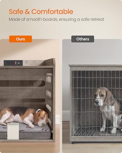 Modern Dog Crate Furniture (22.8"L x 29.9"W x 22.8"H / Heather Greige)