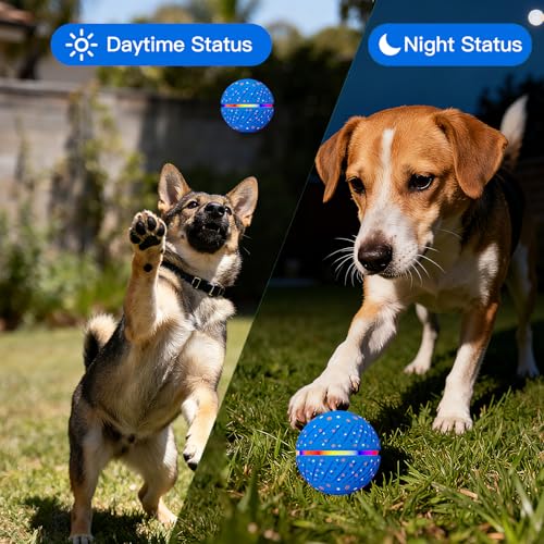 Interactive Smart Moving Dog Ball Toy (Blue / Medium)