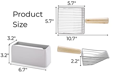 2 Pack Fast Sifting Cat Litter Scoop with Stand