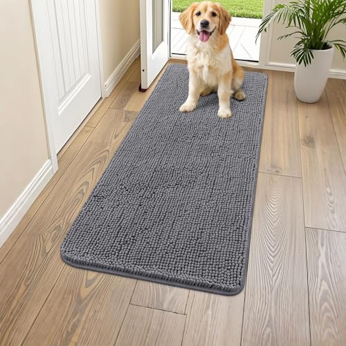 Dog Door Mat for Muddy Paws 45x27 (Dark Grey / 45"X27")