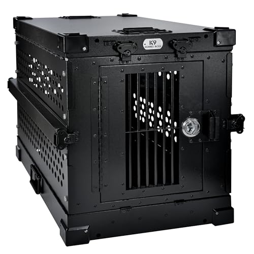 Aluminum Collapsible Dog Crate (Black / 30.6"L x 22.8"W x 25.7"H)