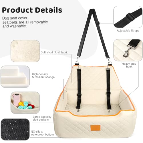 Dog Car Seat for Large (Beige)