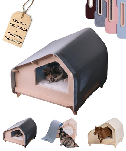 Luxe Cabin Premium Pet Bed for Cats & Small Dogs (Delicate Blue / XL)