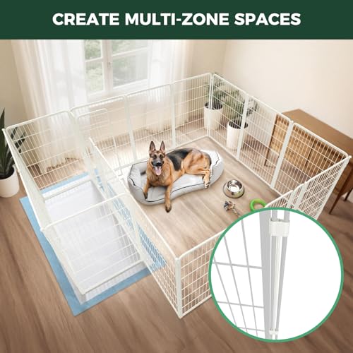 Homeplus Indoor Dog Playpen with Divider Connectors (White / 45"H)