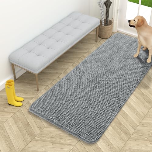 Dog Door Mat for Muddy Paws 54x24 (Grey / 54" X 24")