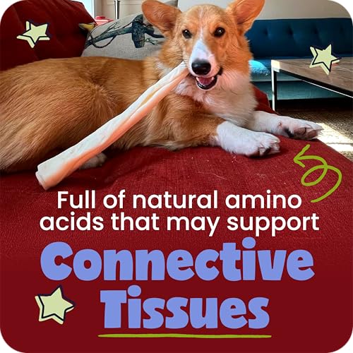 Natural Large Collagen Stick Barbells for Dogs (Barbells / 1 Count (Pack of 6))