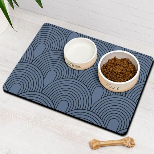 Dog Food Mats for Floors Absorbent (L(17"×30") / 01-Blue)