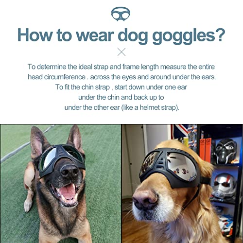 Dog Goggles Big Area Dog Sunglasses (Large)