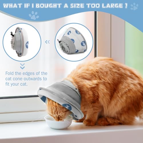 Cat Cone Collar Soft Elizabethan Collar for Surgery Recovery (Grey / S (Neck 5"-7"))