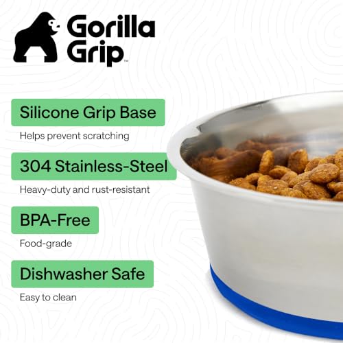 Dog Bowls Food Grade Stainless Steel (Royal Blue / 2 Cup (Set of 2))