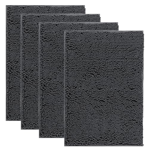 4 Pieces Set Muddy Door Mats for Dogs (Dark Grey / 30" x 20"(4 pieces))