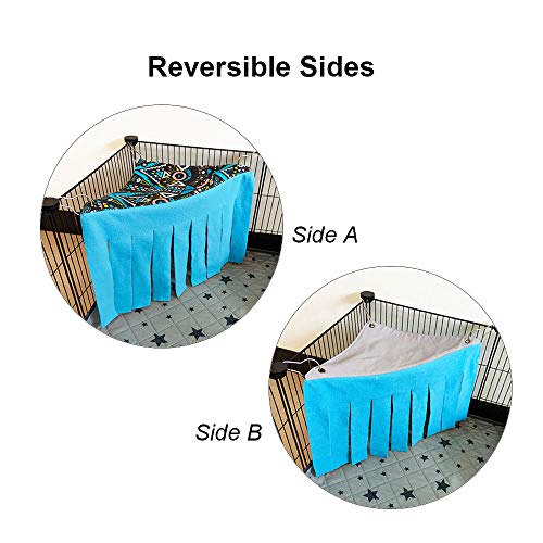 Guinea Pig Hideout Hideaway Corner Fleece Toys Cage Accessories (Blue)