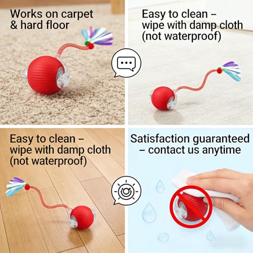 Interactive Cat Toy Ball (A-Red)