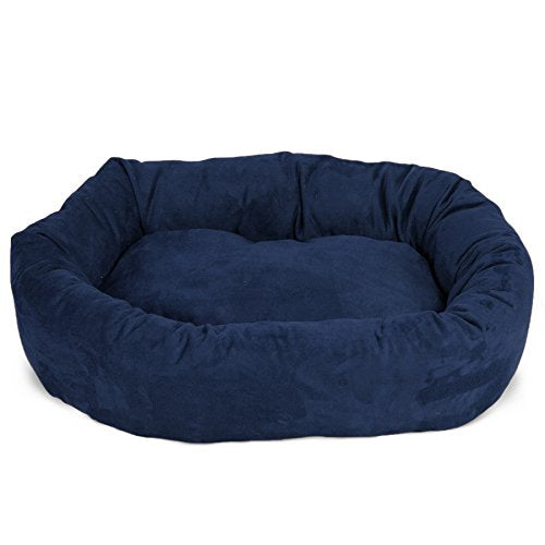 Suede Calming Dog Bed (Navy)
