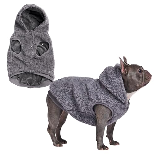 Sherpa Fleece Dog Jacket (Grey / Large)