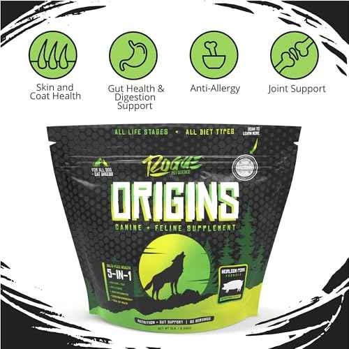 Origins 5-in-1 Dog Supplement - Powdered Food Topper w/Natural Heirloom Pork Protein- Supports Healthy Digestion, Skin, and Coat - Helps Reduce Itching & Joint Inflammation (5 lbs) (5 lb)