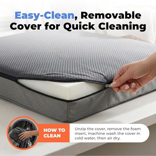 Orthopedic Dog Bed with Memory Foam (Gray / 41" x 29" x 4")