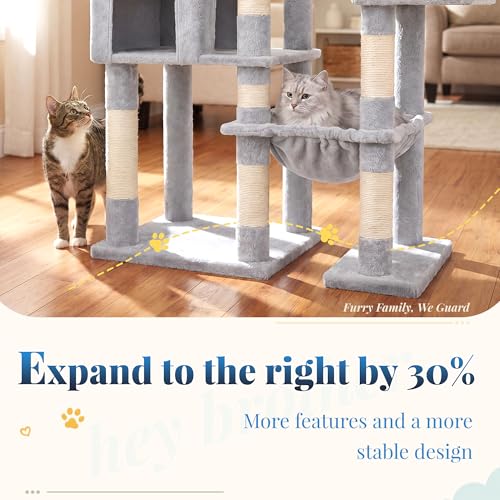 Cat Tree Tower (Light Gray / 72.8 Inches)
