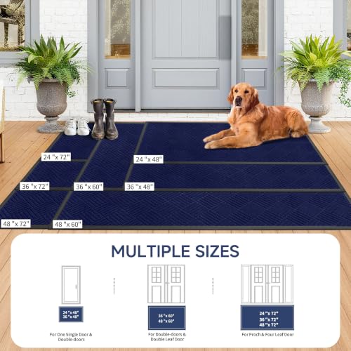 Front Door Mat (3' x 5' (Rectangular) / Blue Diamond)