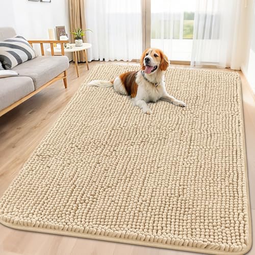 Dog Door Mat for Muddy Paws 70x32 (Beige / 70"X32")