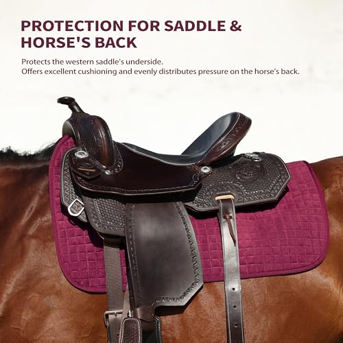 All Purpose Square Quilted Western Saddle Pad (Burgundy)