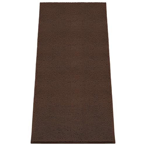 Absorbent Dog Door Mat for Muddy Paws (72"L x 36"W x 1" Th / Brown)