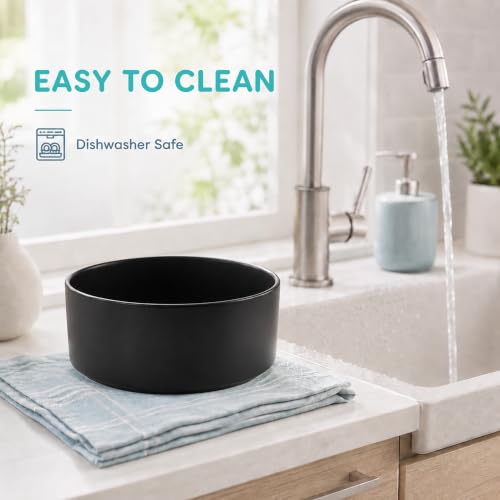 Ceramic Dog Bowls (Matte Black)