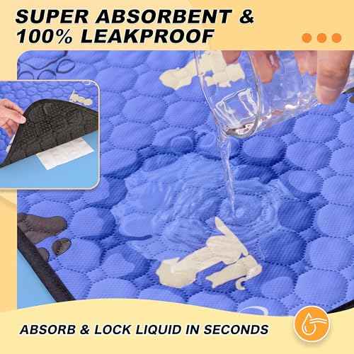 Washable Pee Pads for Dogs (Blue / 48"x48" (Pack of 2))