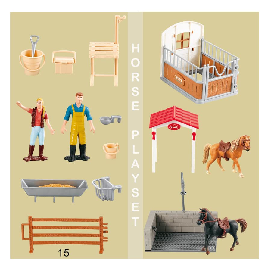 Peagrav Horse Stable Playset with Rider (Horse / Playset)