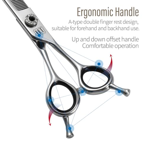 7.0" Professional Dog Curved Thinning Shears for Grooming (Curved Thinning / 7.0 inch)