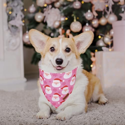 Christmas Dog Bandana (Large / Pink Christmas)