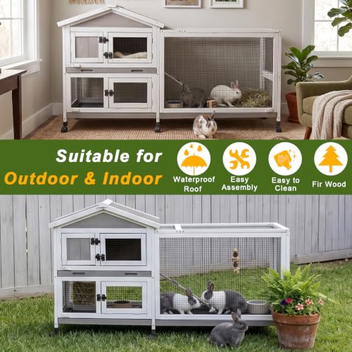 60.2" L Expandable Rabbit Hutch (60.2"L x 22.1"W x 35.0"H)
