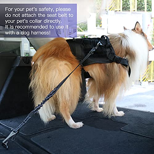 Dog Seat Belt for Car (Set Black+Black)