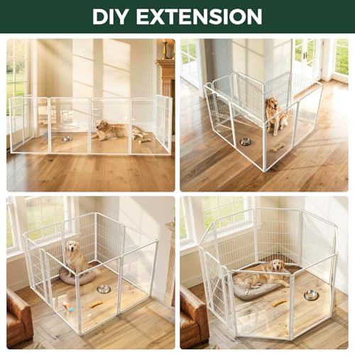 AuraSpace Pro Acrylic & Wire Mesh Indoor Dog Playpen (White / 40"H)