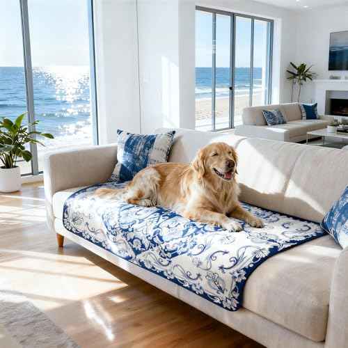 Washable Pee Pads for Dogs (Mandala Blue / 39" x 63" (1 Pack))