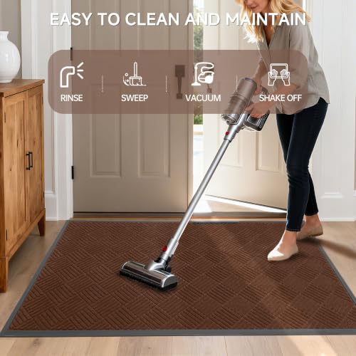 Front Door Mat (2' x 4' (Rectangular) / Brown Diamond)
