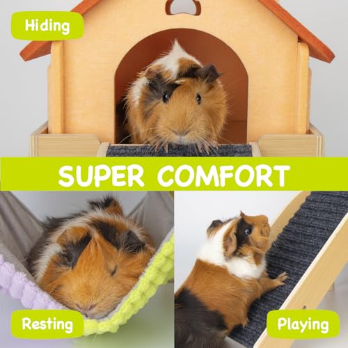 3 in 1 Enlarged Guinea Pig Hammock (Orange Roof)