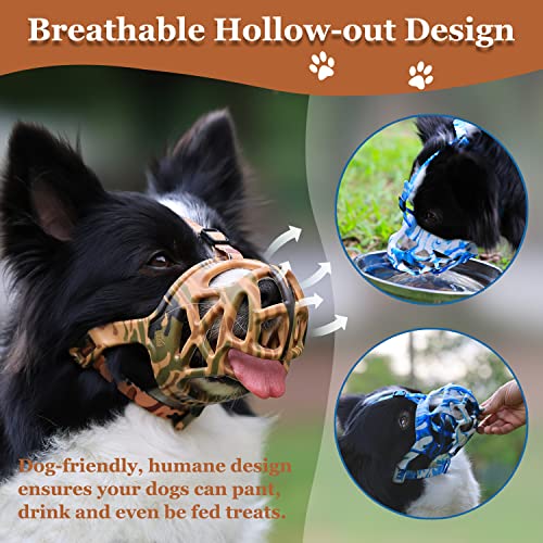 Dog Muzzle Printed Basket Muzzle for Small Medium Large Dogs Dachshund (X-Small / Camouflage)