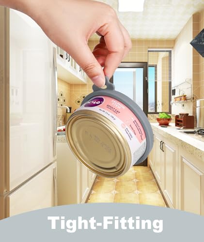 Cat Food Can Covers Lids for 5.5 oz Cans (Grey)