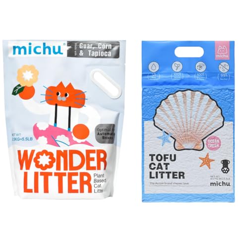 Tofu Cat Litter Natural Clumping Tofu Cat Litter 5.5lb (2 Pack / Ocean Fresh + Wonder Litter)