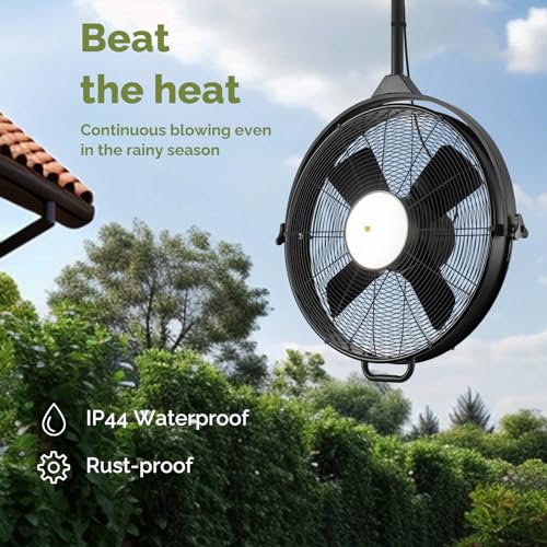 24.8'' Waterproof Outdoor Ceiling Fan (4 blades- Black)