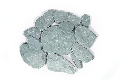 River Slate Stone 18lb Natural Aquarium Rocks for Fish Tank Decor (15 River Slate Stone(3-9 inches,18lbs))