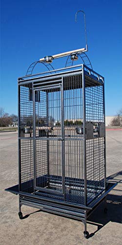4 Size Castle PlayTop Parrot Cage for Large Macaws Cockatoos African Grey Amazon (24"L x 22"W x 63"H Castle)
