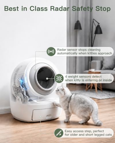 Casa Leo Automatic Self Cleaning Cat Litter Box Bundle with App Control (Leo Gray)